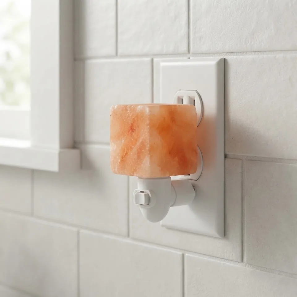 Night Light Salt Lamp – Square - Day Lifestyle