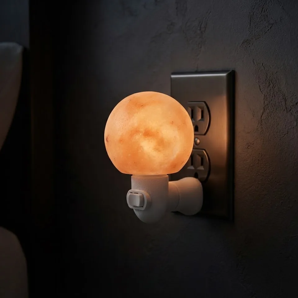 Night Light Salt Lamp – Round - Day Lifestyle