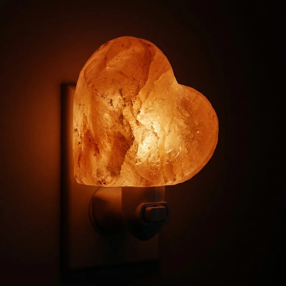 Night Light Salt Lamp – Heart - Day Lifestyle
