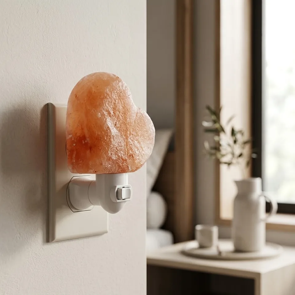 Night Light Salt Lamp – Heart - Night Glow