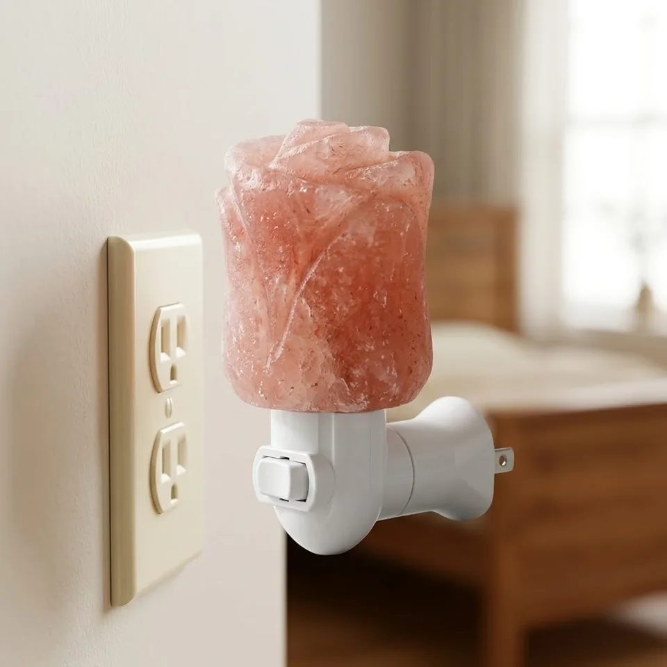 Night Light Salt Lamp – Flower - Night Glow