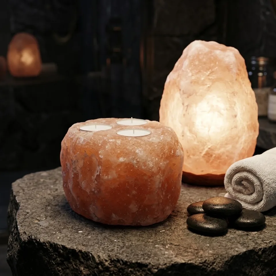Salt T-Light Candle Holder – Natural (1-Hole)