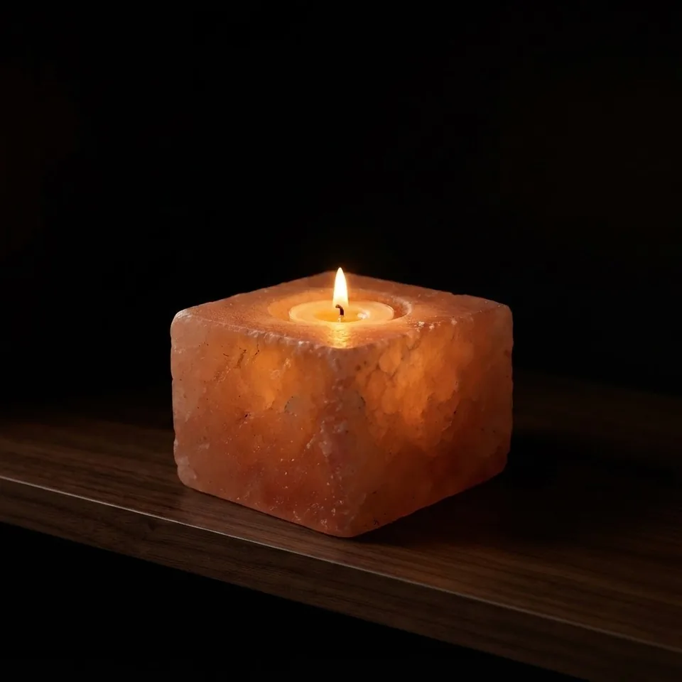 Salt T-Light Candle Holder – Square (1-Hole) - Day Lifestyle
