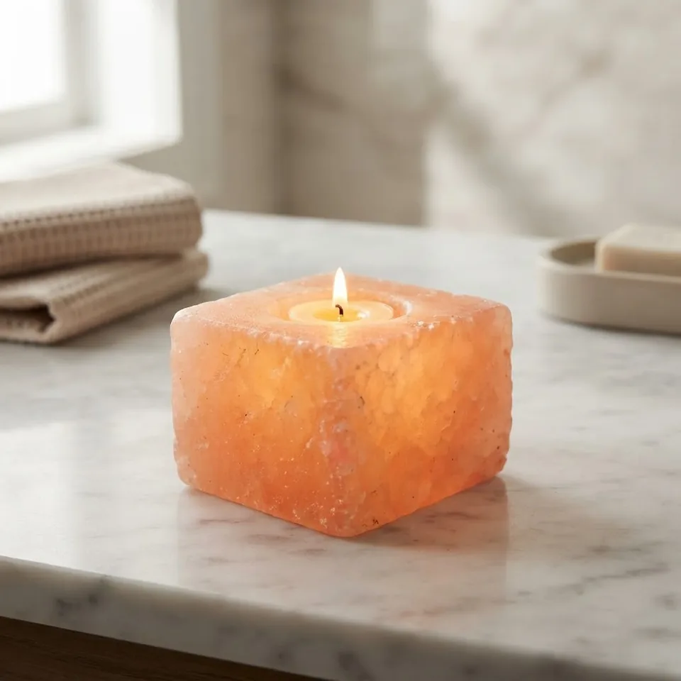 Salt T-Light Candle Holder – Square (1-Hole) - View 4
