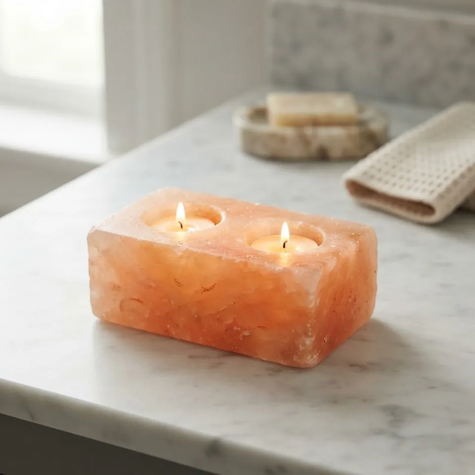 Salt T-Light Candle Holder – Square (2-Hole)