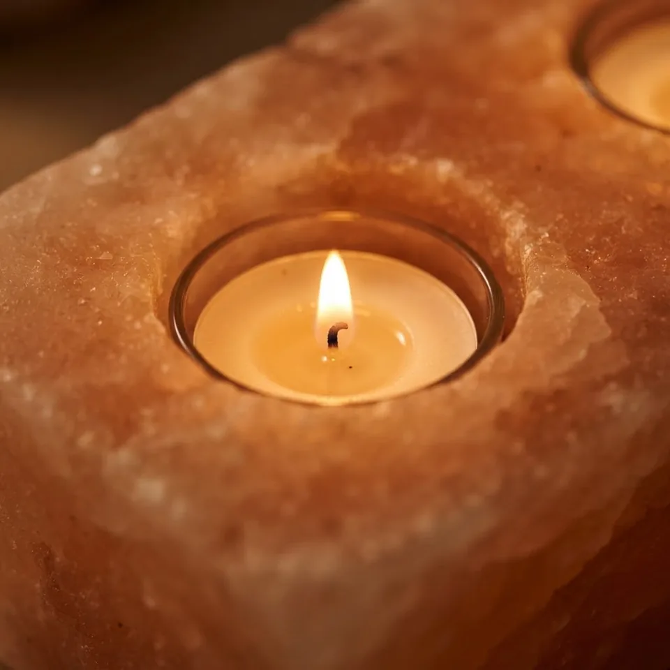 Salt T-Light Candle Holder – Square (2-Hole) - Day Lifestyle