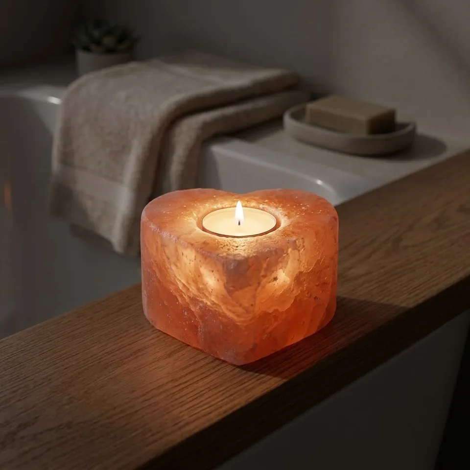 Salt T-Light Candle Holder – Heart
