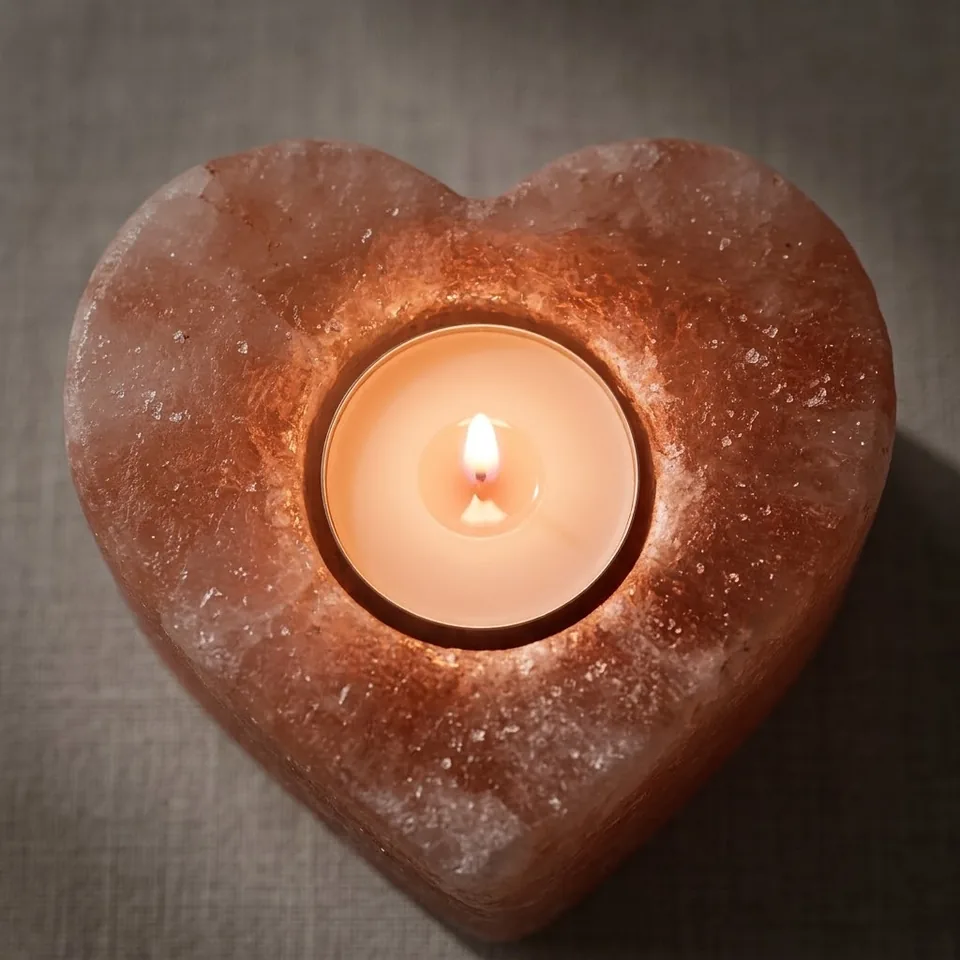 Salt T-Light Candle Holder – Heart - Day Lifestyle