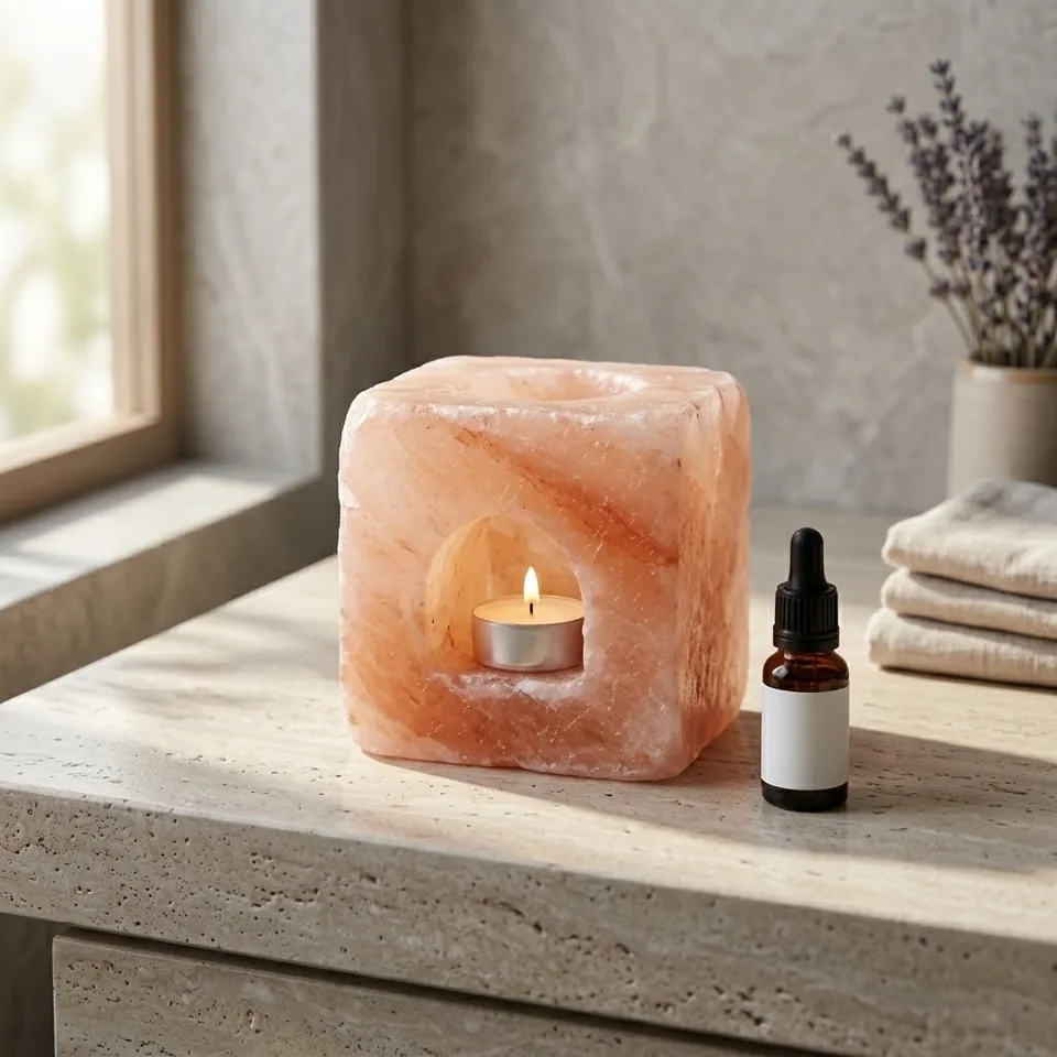 Salt T-Light Candle Holder – Square - Night Glow