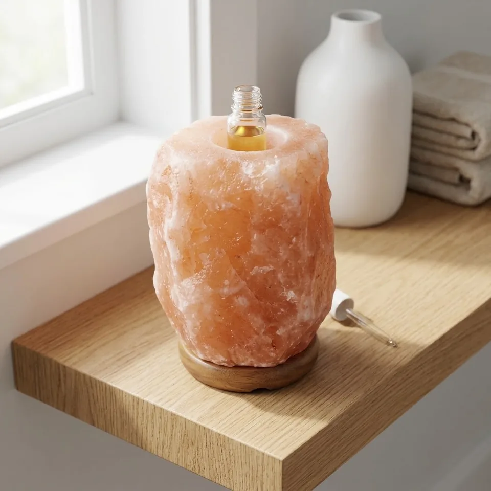 Salt T-Light Candle Holder – Natural Aroma Diffuser - Night Glow