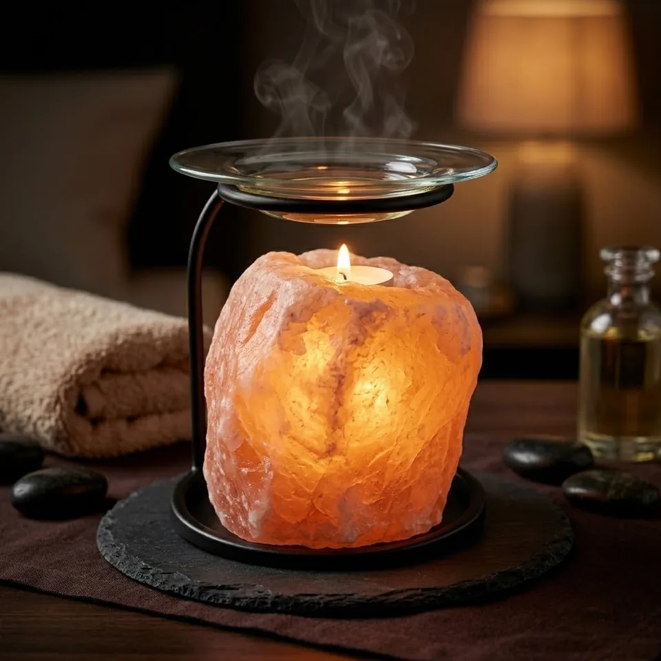 Salt T-Light Candle Holder – Natural Salt Oil Burner