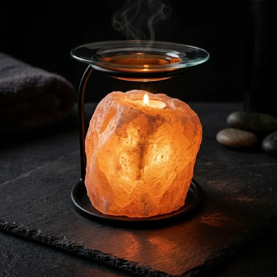 Salt T-Light Candle Holder – Natural Salt Oil Burner - Day Lifestyle