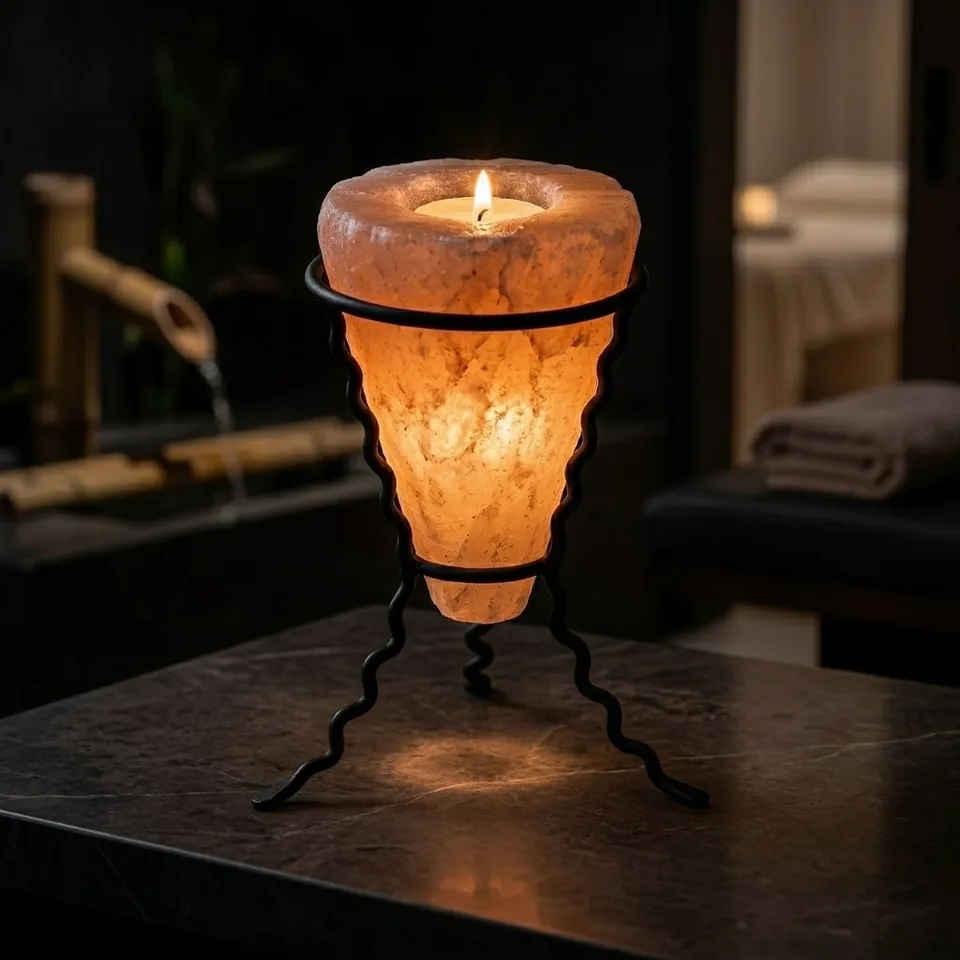 Salt T-Light Candle Holder – Iron Stand #D (4"×4"×5" , 1.5 kg , 12 pcs) (PMTL-1565)