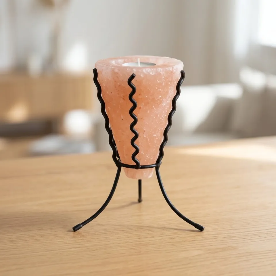 Salt T-Light Candle Holder – Iron Stand #D (12pcs)