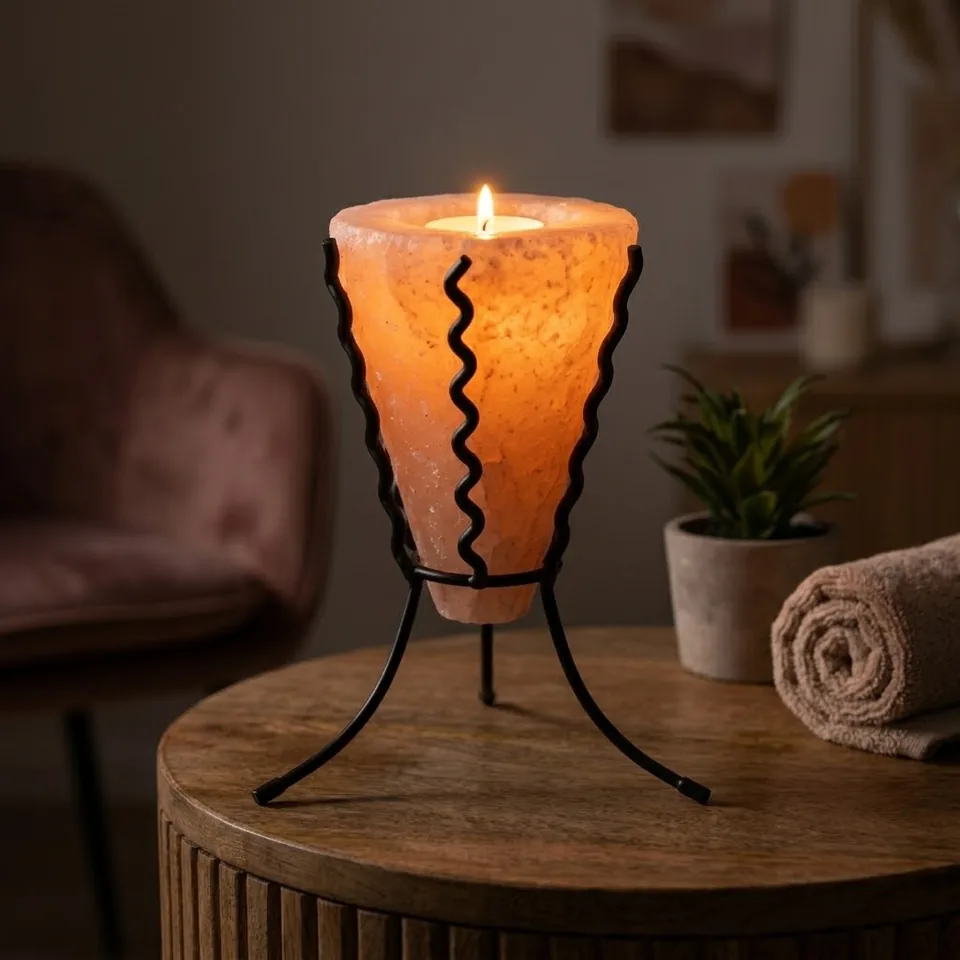 Salt T-Light Candle Holder – Iron Stand #D (12pcs) - View 4