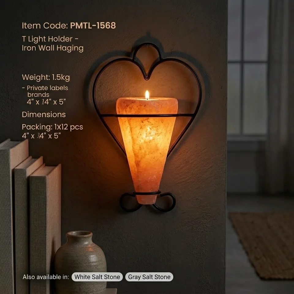 Salt T-Light Candle Holder – Iron Wall Haging - Day Lifestyle