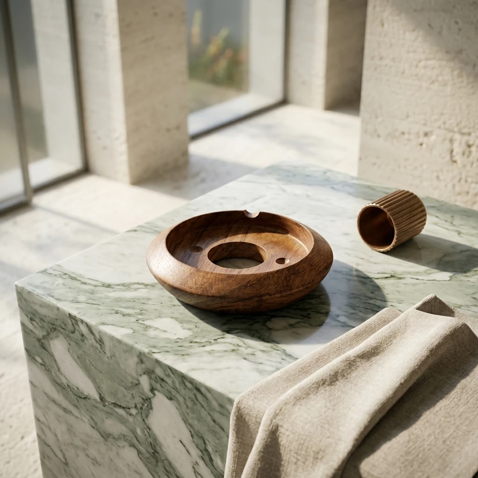 Polished Natural Wood Base - RG136 - Day Lifestyle