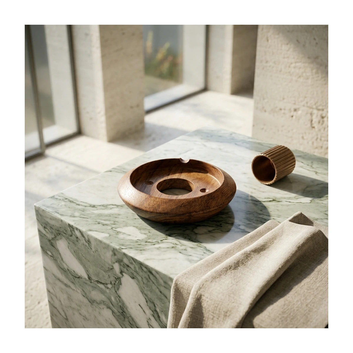 Wooden Base – Tapered Natural Wood Base (RG136) - Night Glow