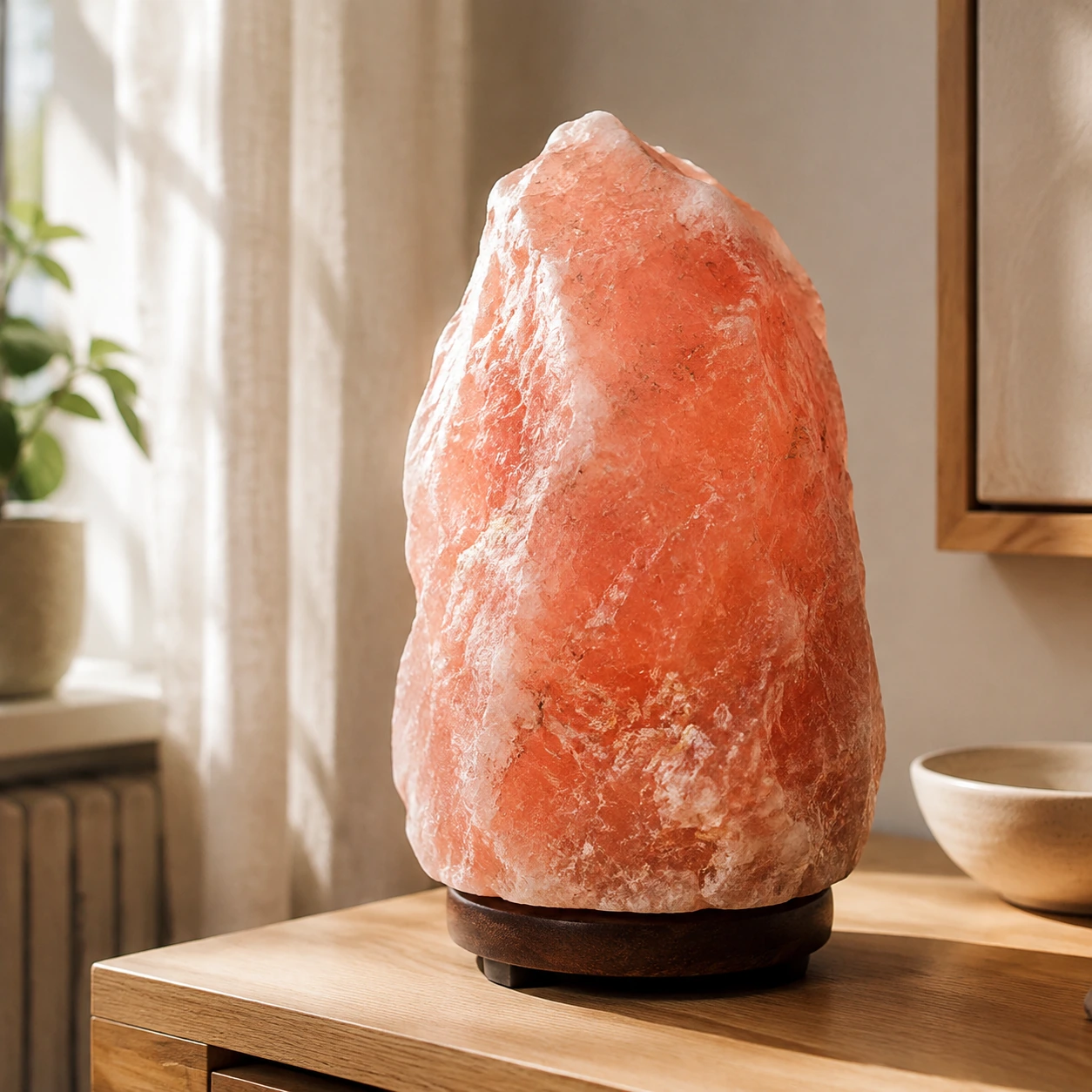 Natural Shape Himalayan Salt Lamp – Pink - Day Lifestyle